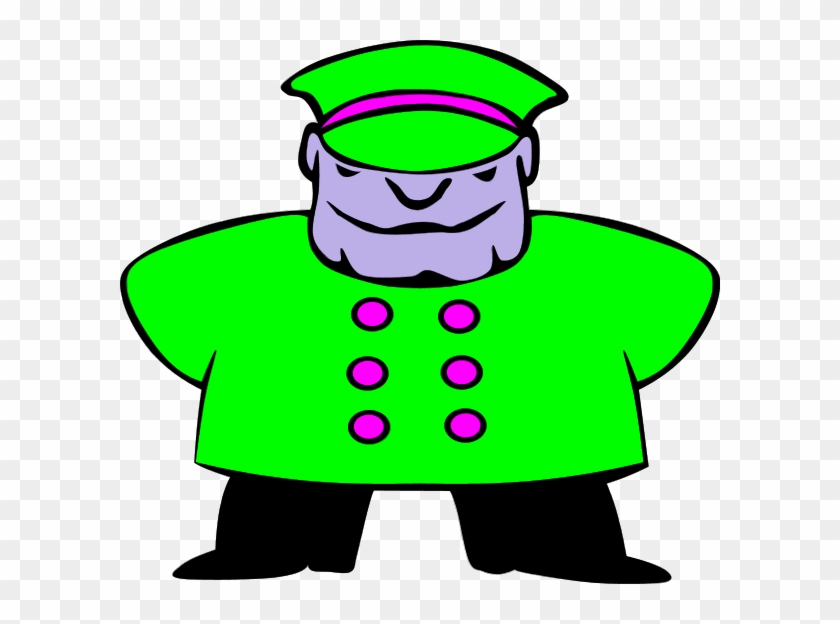 Police Man Standing Smiling Vector Clip Art - Police Man #445276