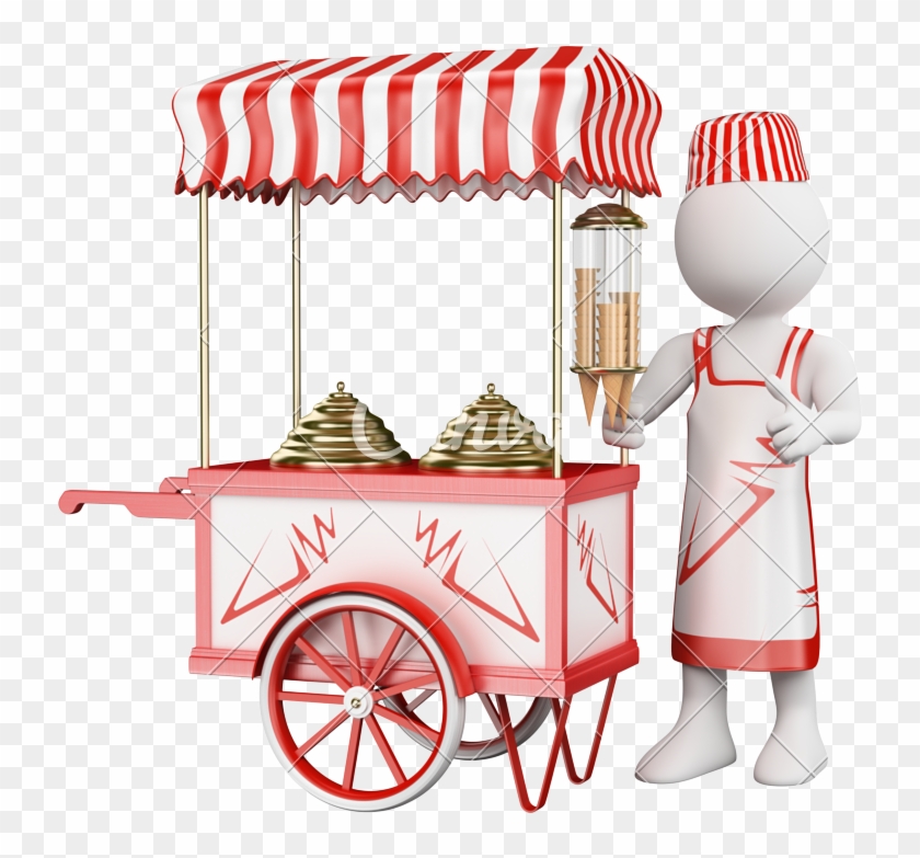 3d Traditional Ice Cream Cart - Stand Ice Cream 3d #446086