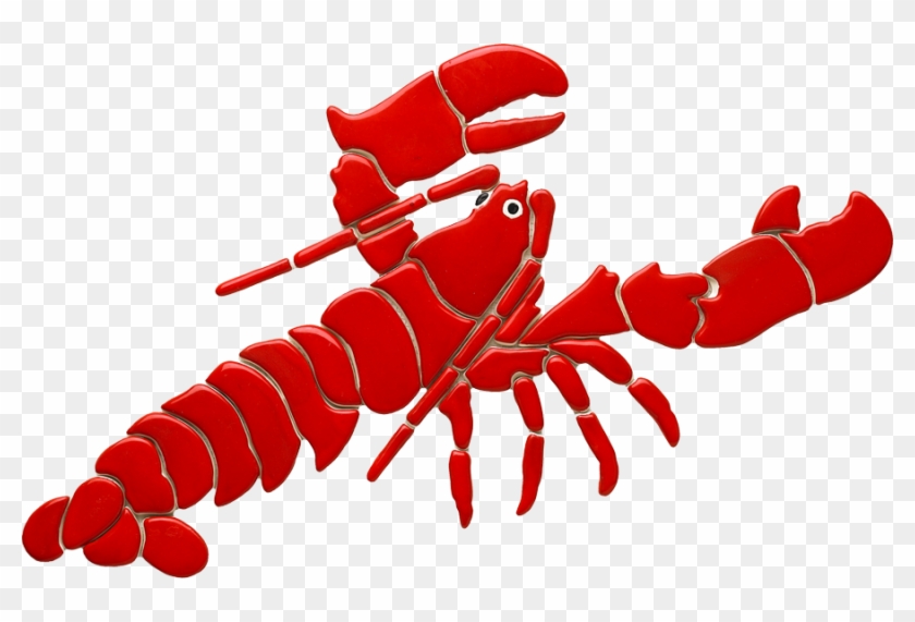 L11-12 13"x7" Lobster Ceramic Pool Mosaic - Ceramic #446214
