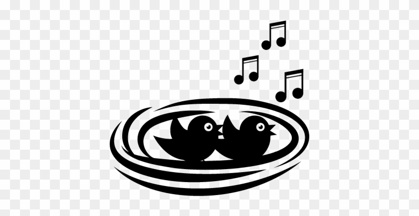 Baby Birds Singing In A Nest Vector - Icon Birds Nest Png #446266