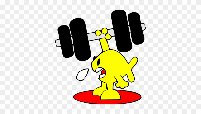 Weight Lifting Clipart - Cartoon Fish Lifting Weights #446824