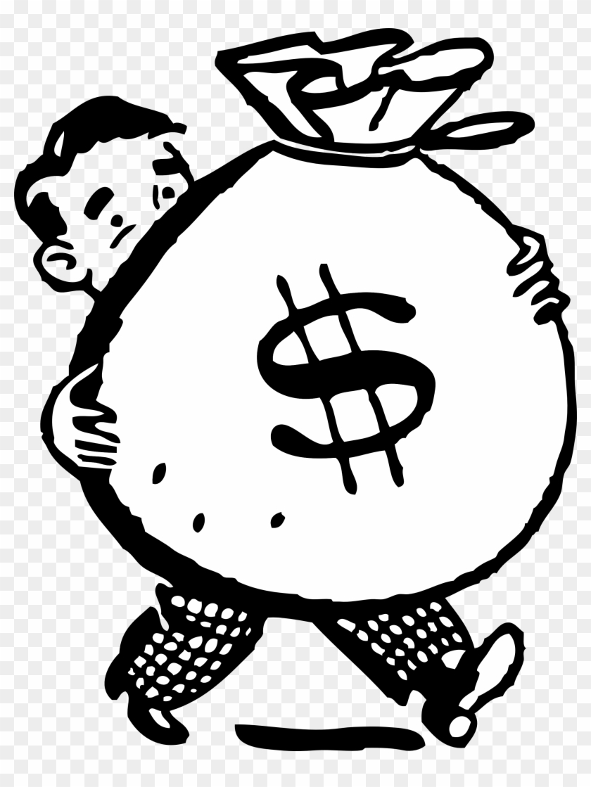 Free Retro Clipart Illustration Of Man Carrying Big - Money Clipart #446953