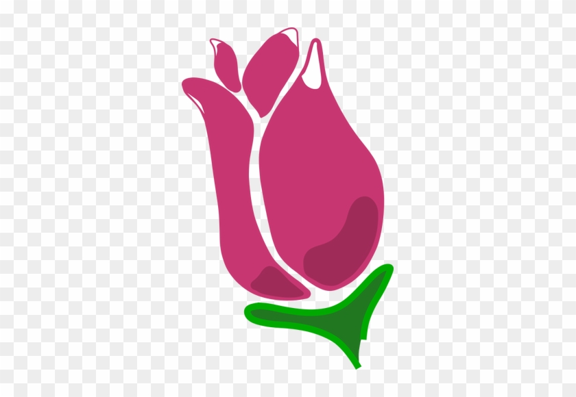 Abstract Pink Rose Vector Clip Art - Rose Bud Vector #448111