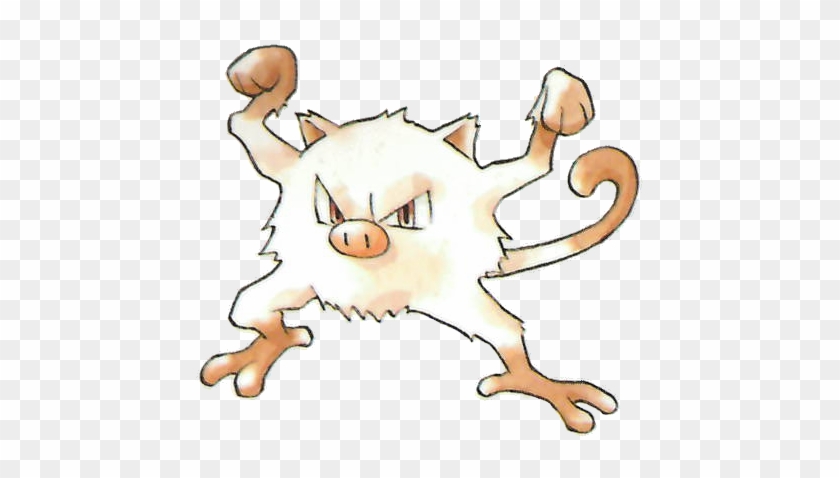 Mankey Pokemon Red And Green Official Art - Mankey #449464