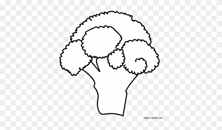 Free Black And White Brocolli Clip Art - Clip Art #449590