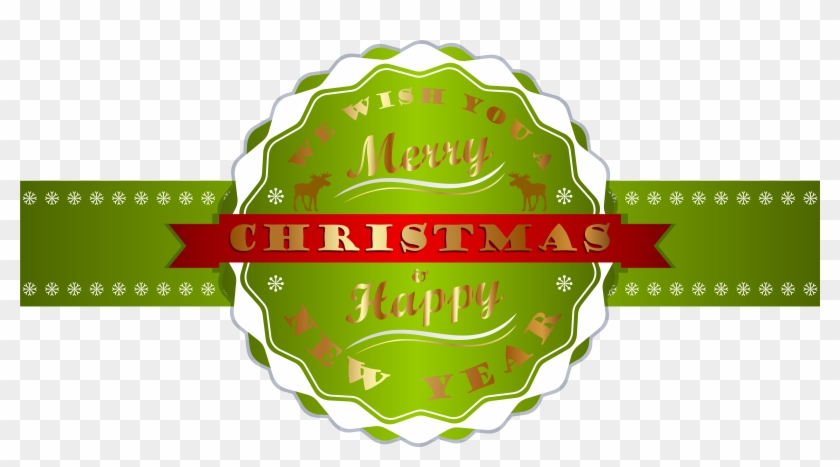 Merry Christmas And Happy New Year Label Png Clipart - Portable Network Graphics #449710