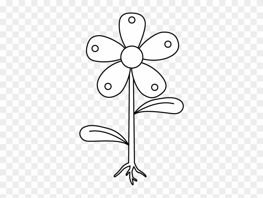 Flower With Roots Clip Art - Parts Of A Plant Clip Art Black #450289
