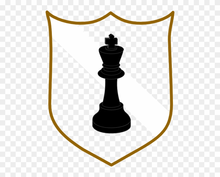 Despotes Inkleur Schildje Gouden Rand Witte Band Clip - King Chess Piece Png #451029