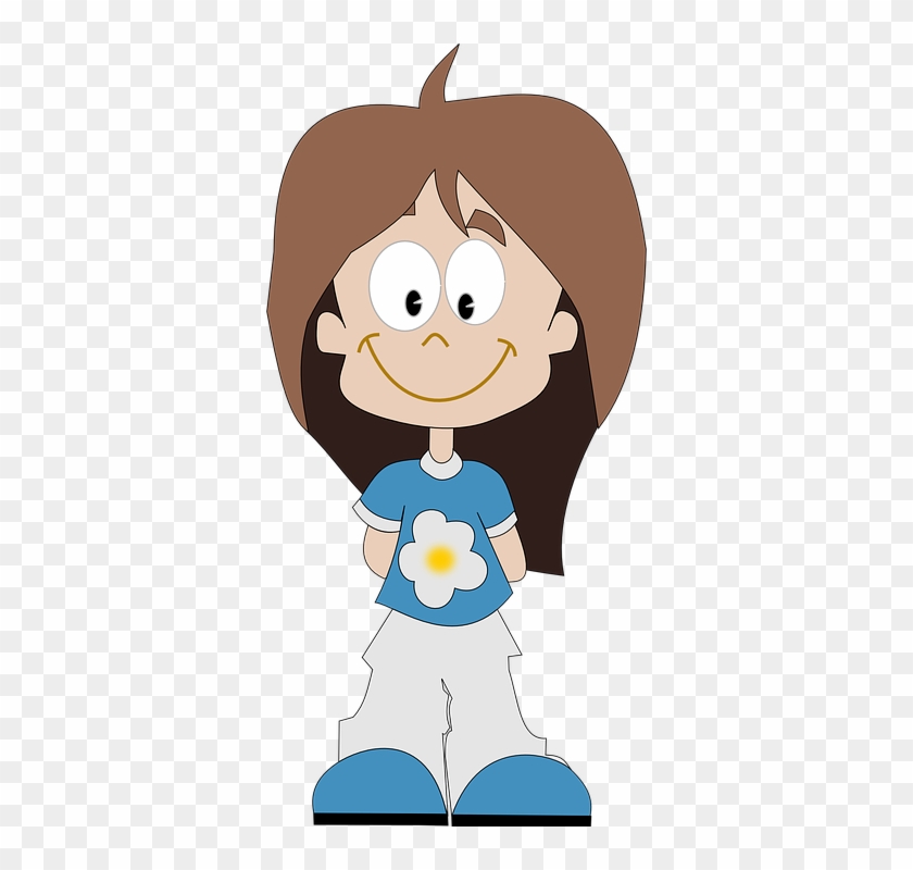 School Girl Cartoon 12, Buy Clip Art - Happy Adjective #453397