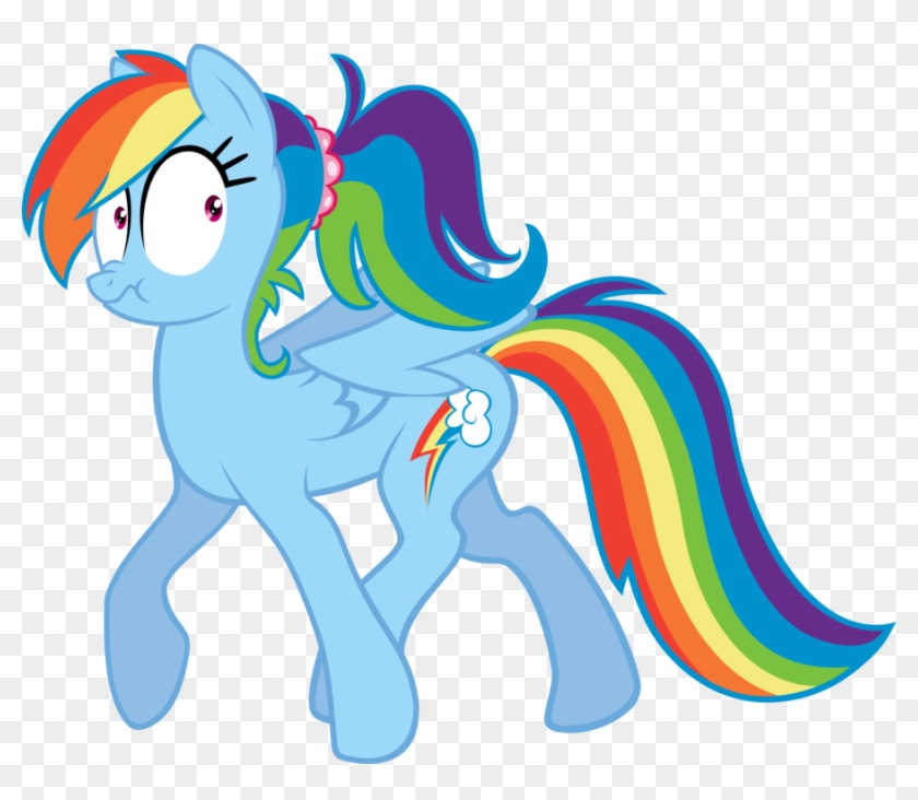 Ponytail By Blmn564 - Rainbow Dash With A Ponytail #454043