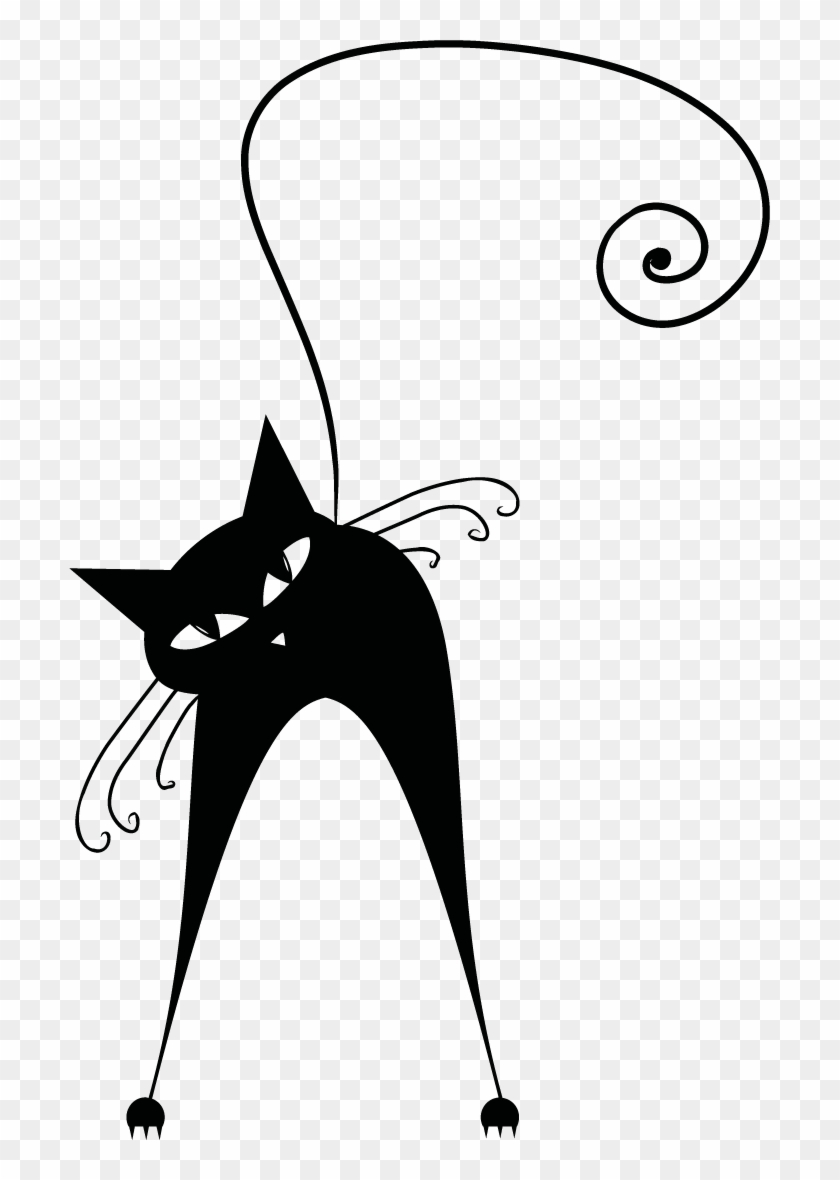 Autocollant Pin Accueil Mur Q Gatto Stilizzato Sur - Cat Silhouette #455058