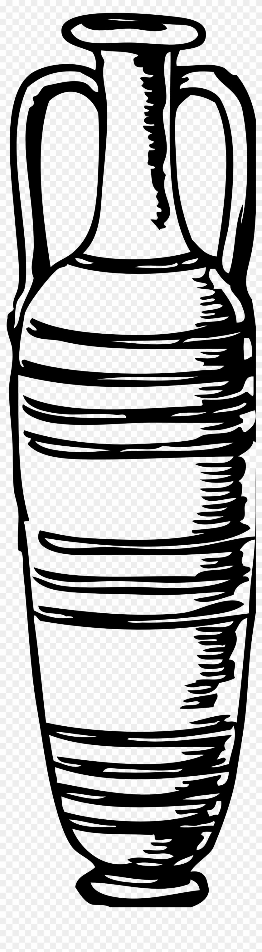 Amphora Black White Line Art Tatoo Tattoo - Tattoo #456840