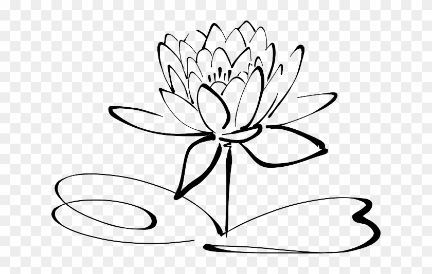 Calligraphy Lotus, Flower, Line Art, Calligraphy - Lotus Black And White #458577