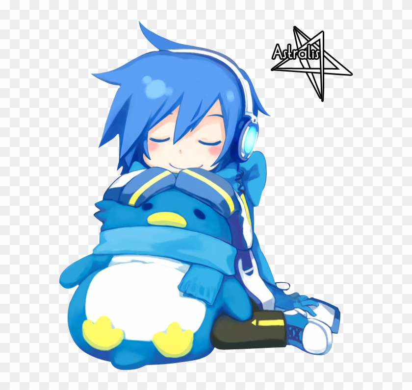 Kaito Sleeping By Inverseecho - Siawasey Anime Hatsune Miku Cartoon Vocaloid Cute Plush #460010