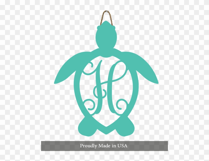 Turtle Wood Initial Monogram - Alphabet Garden Designs Vintage Fancy Personalized #460500